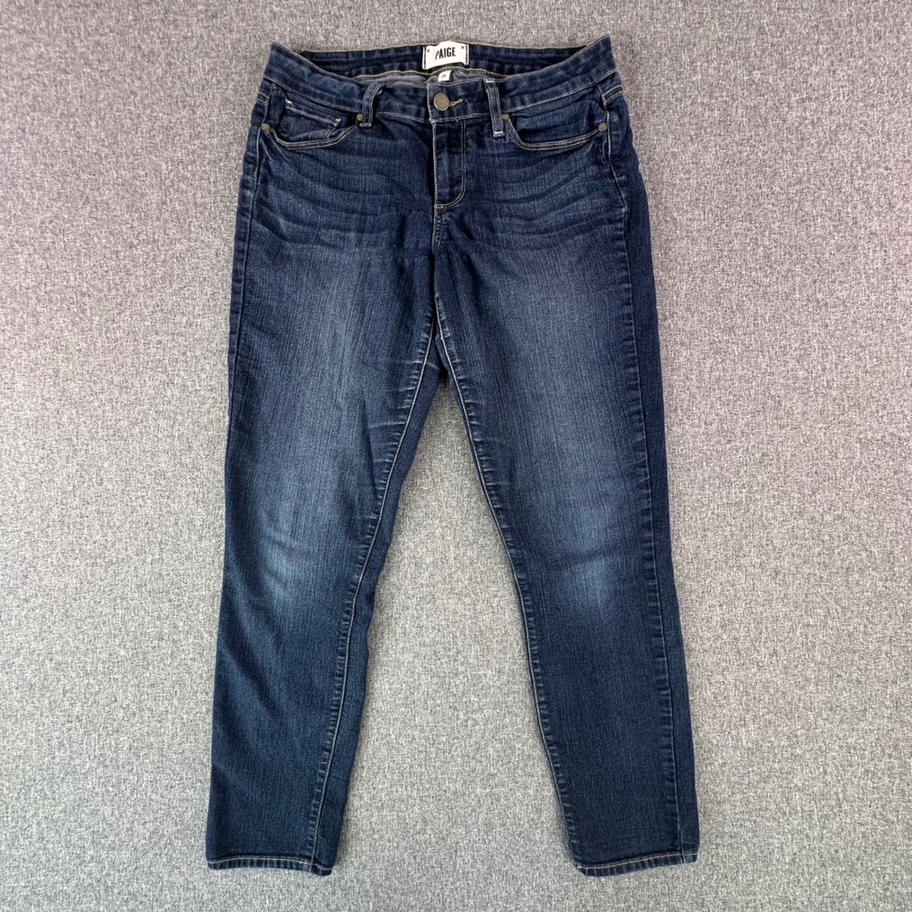 PAIGE Jeans Womens 29 Kylie Crop Dark Blue Stretch Denim Made In USA Good